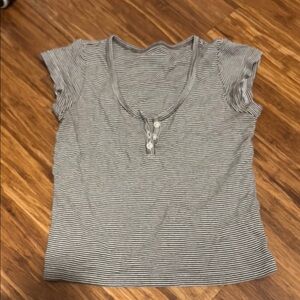 Brandy Melville Gray Fitted Polo T-Shirt